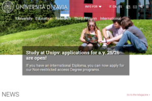 University of Pavia Website