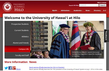 University of Hawaii at Hilo Website