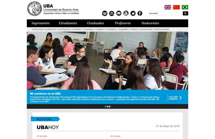 University of Buenos Aires Website