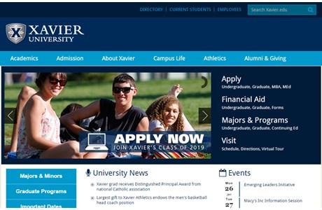 Xavier University Website