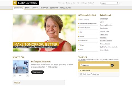 Curtin University Website