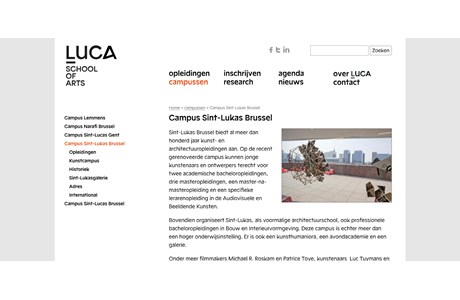 Sint-Lukas Brussels University College of Art and Design Website