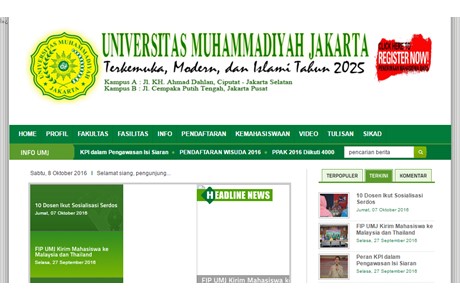 Muhammadiyah University of Jakarta Website