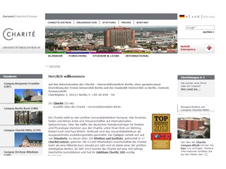 Charité - Universitätsmedizin Berlin Website