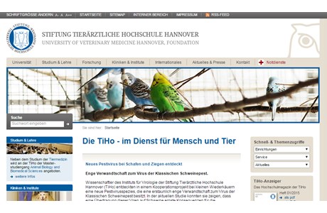 University of Veterinary Medicine Hannover Website