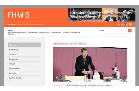 Würzburg-Schweinfurt University of Applied Sciences Website