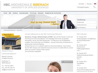 Biberach University of Applied Sciences Website