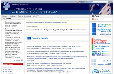 G. d'Annunzio University of Chieti Website