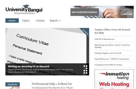 University of Bangui Website