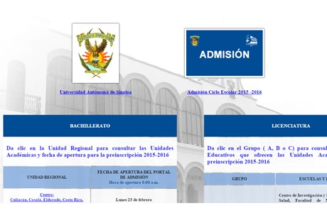 Autonomous University of Sinaloa Website