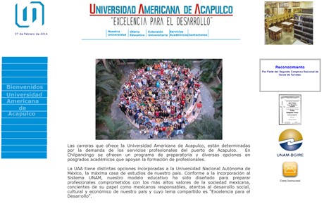 American University of Acapulco Website