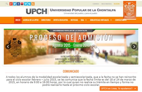 Universidad Popular de la Chontalpa Website